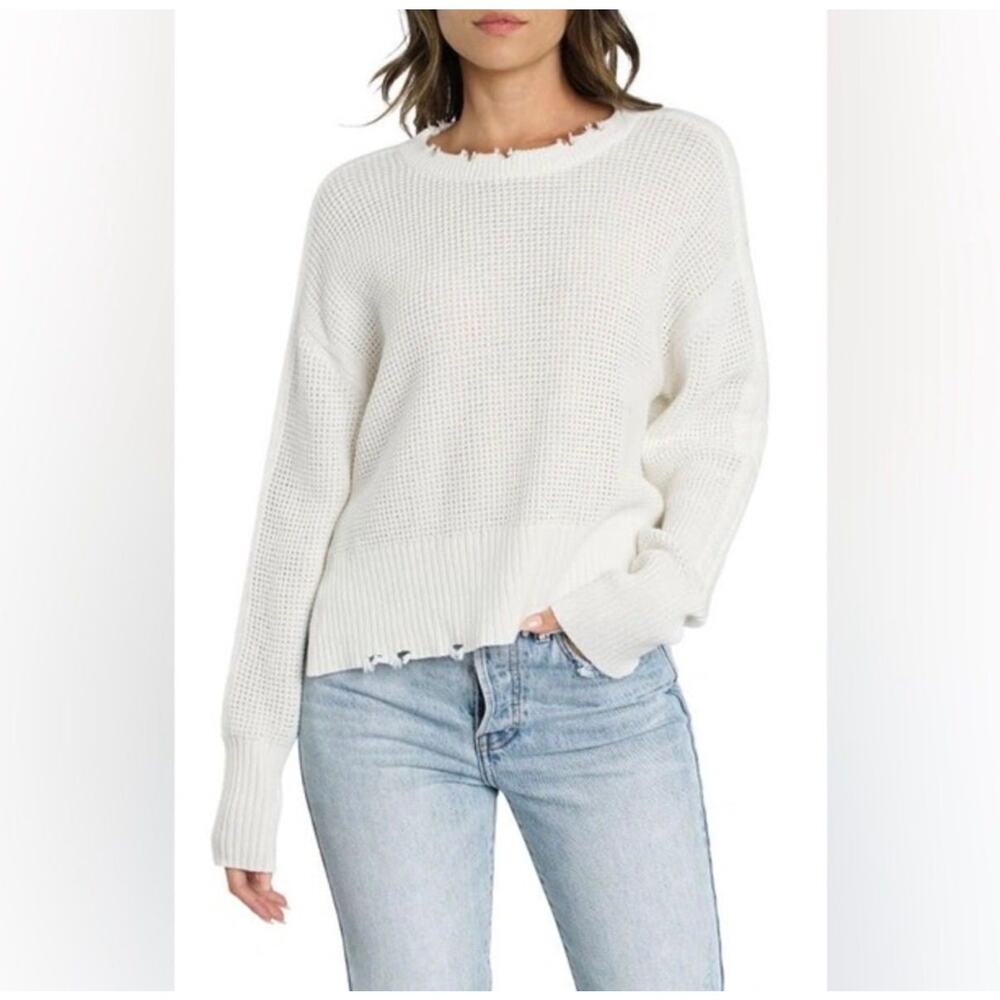 Pistola OLGA DISTRESSED 100% COTTON SWEATER Sz XS $178 MSRP